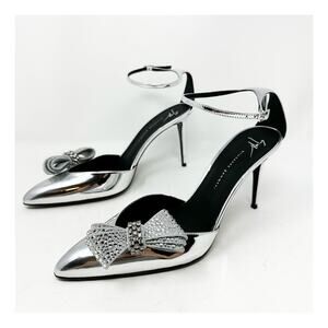 Giuseppe Zanotti Crystal Bow Ankle Strap Heels Womens Size EU 41